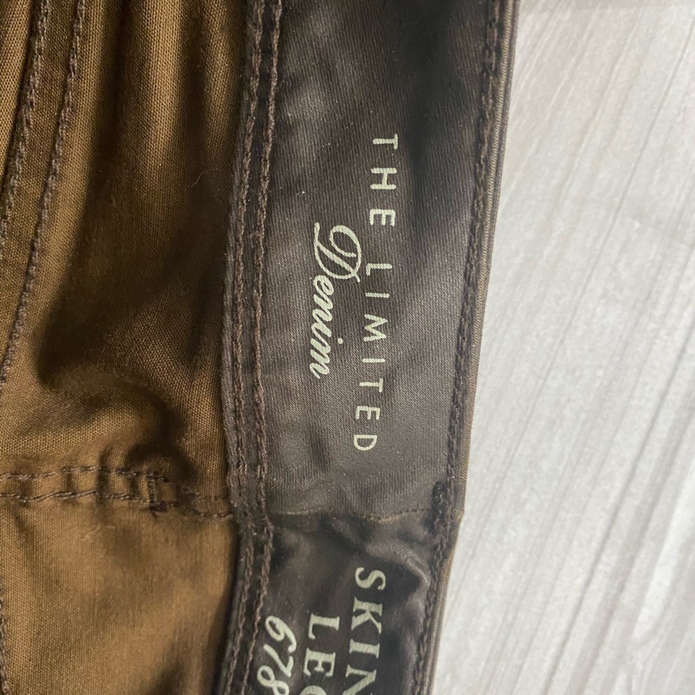 Skinny Moto Brown Coated Jeans with Zipper Detail - Picture 4 of 6
